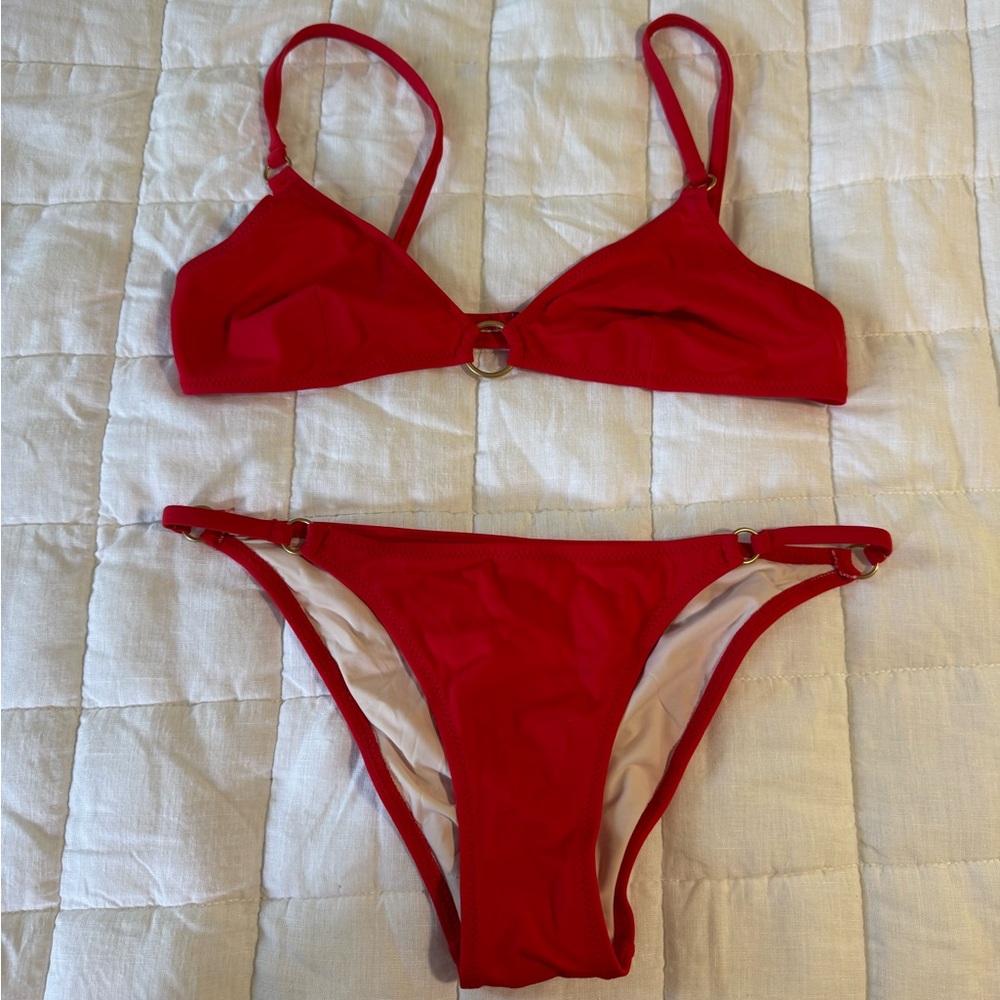 Solid & Striped Red Women's bikini